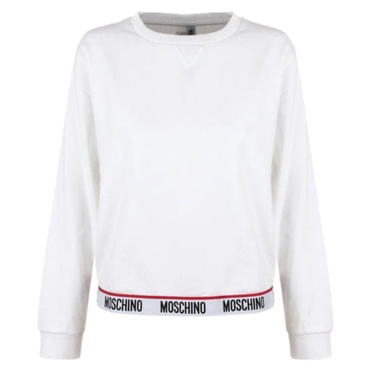 WOMENS MOSCHINO TAPE SWEATSHIRT - WHITE