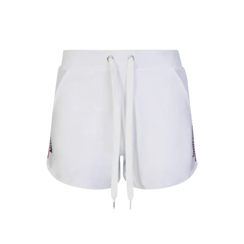 WOMENS MOSCHINO TAPE COTTON SHORTS - WHITE
