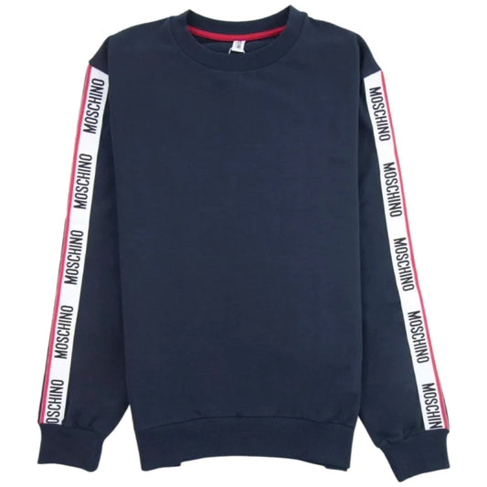 MOSCHINO TAPE COTTON FLEECE SWEATSHIRT - NAVY