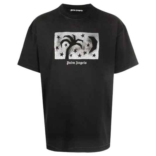 PALM ANGELS NIGHT SKY LOGO TSHIRT - BLACK