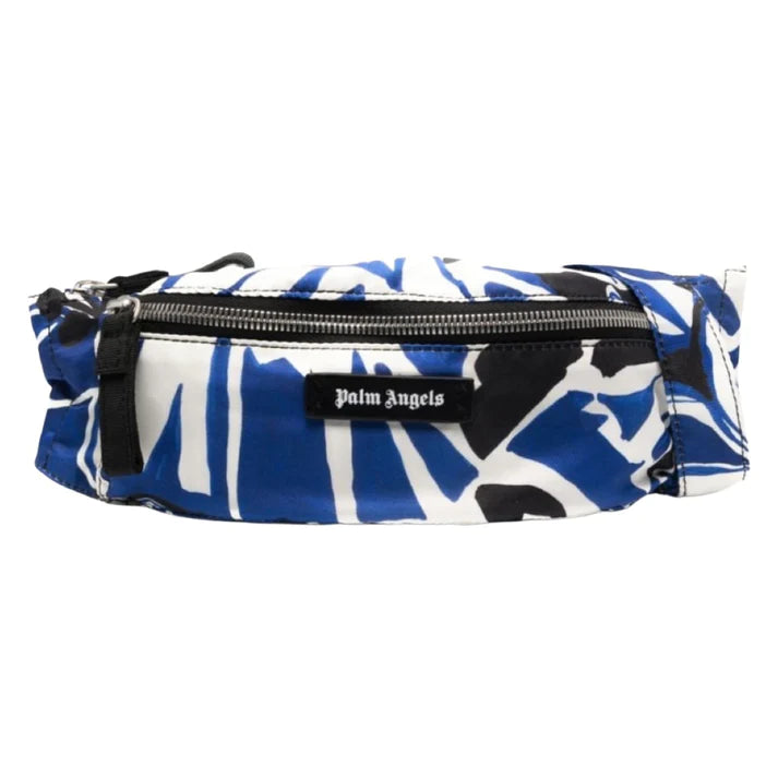 PALM ANGELS HIBISCUS PRINT BUM BAG - BLUE