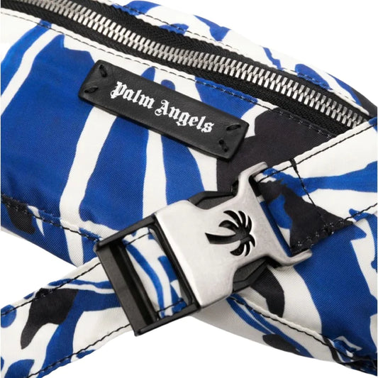 PALM ANGELS HIBISCUS PRINT BUM BAG - BLUE