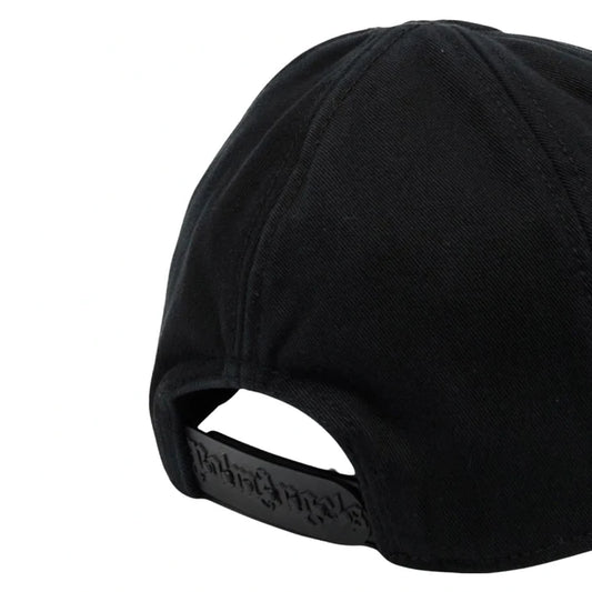 PALM ANGELS FLAME BASEBALL CAP - BLACK