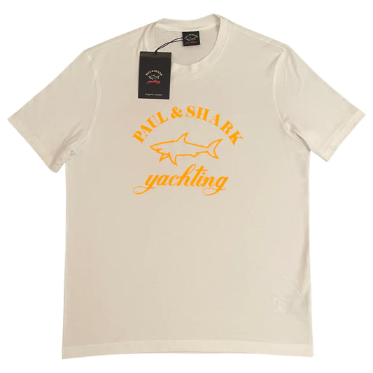 PAUL & SHARK LOGO CREW NECK TSHIRT -WHITE