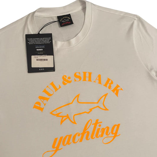 PAUL & SHARK LOGO CREW NECK TSHIRT -WHITE
