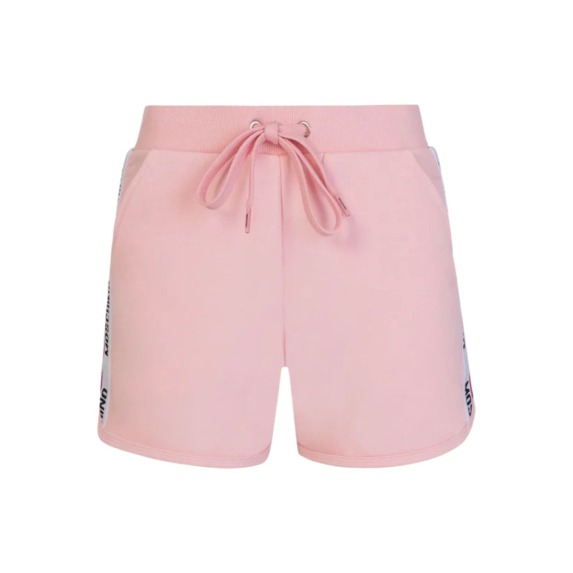 WOMENS MOSCHINO TAPE COTTON SHORTS - PINK