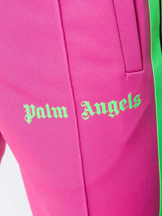 PALM ANGELS TRACKSUIT SWEATPANT BOTTOMS - PINK / GREEN