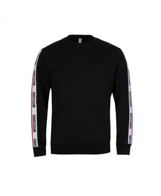 MOSCHINO TAPE COTTON FLEECE SWEATSHIRT - BLACK