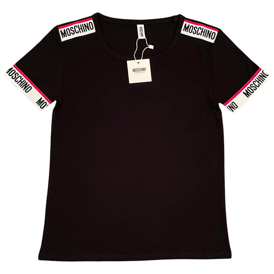 WOMENS MOSCHINO TAPE LOGO TSHIRT - BLACK