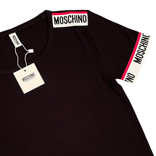 WOMENS MOSCHINO TAPE LOGO TSHIRT - BLACK