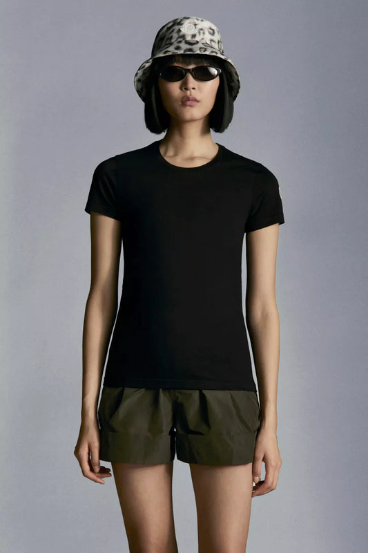 WOMENS MONCLER LOGO TSHIRT - BLACK