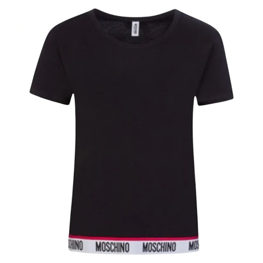 WOMENS MOSCHINO TAPE LOGO TSHIRT - BLACK