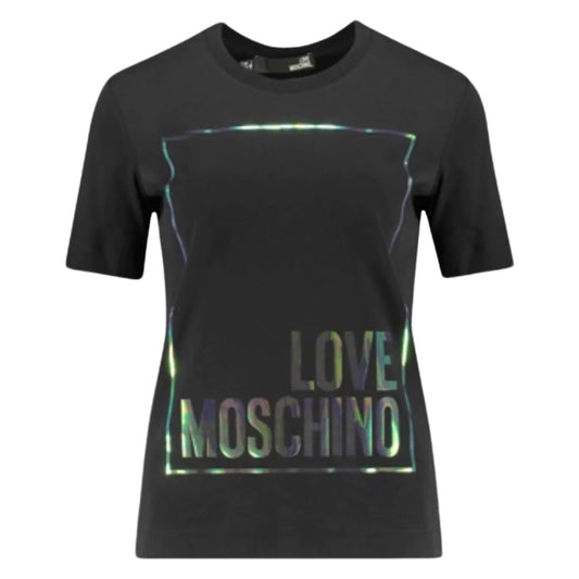 WOMENS LOVE MOSCHINO LOGO TSHIRT - BLACK