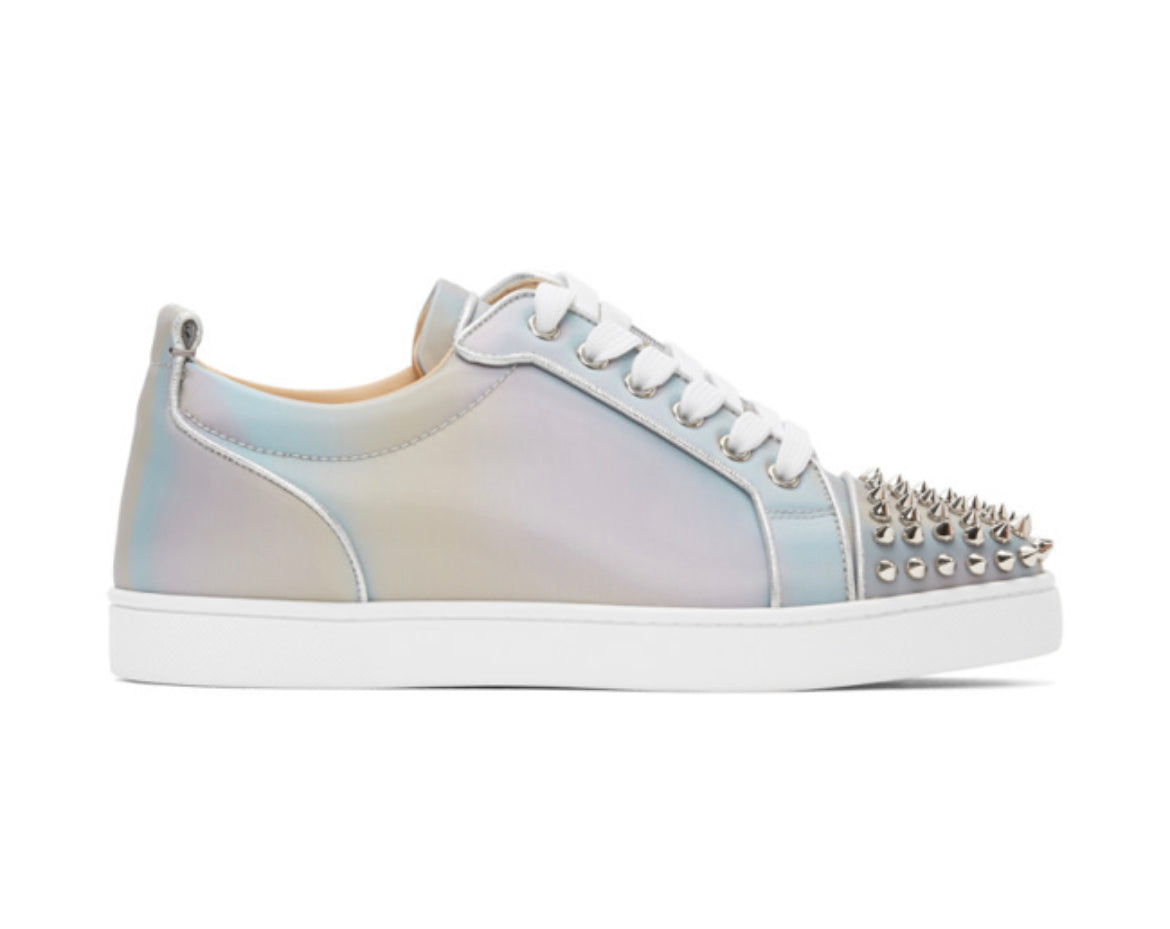 CHRISTIAN LOUBOUTIN LOUIS JUNIOR SPIKE SHOES - GREY – SGN CLOTHING