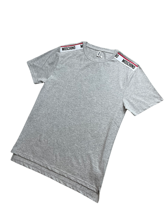 MOSCHINO SHOULDER TAPE TSHIRT - GREY