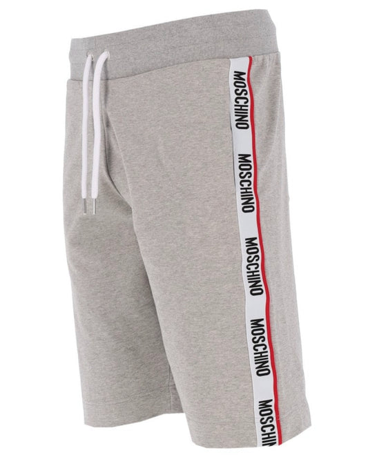 MOSCHINO COTTON FLEECE TAPE SHORTS - GREY