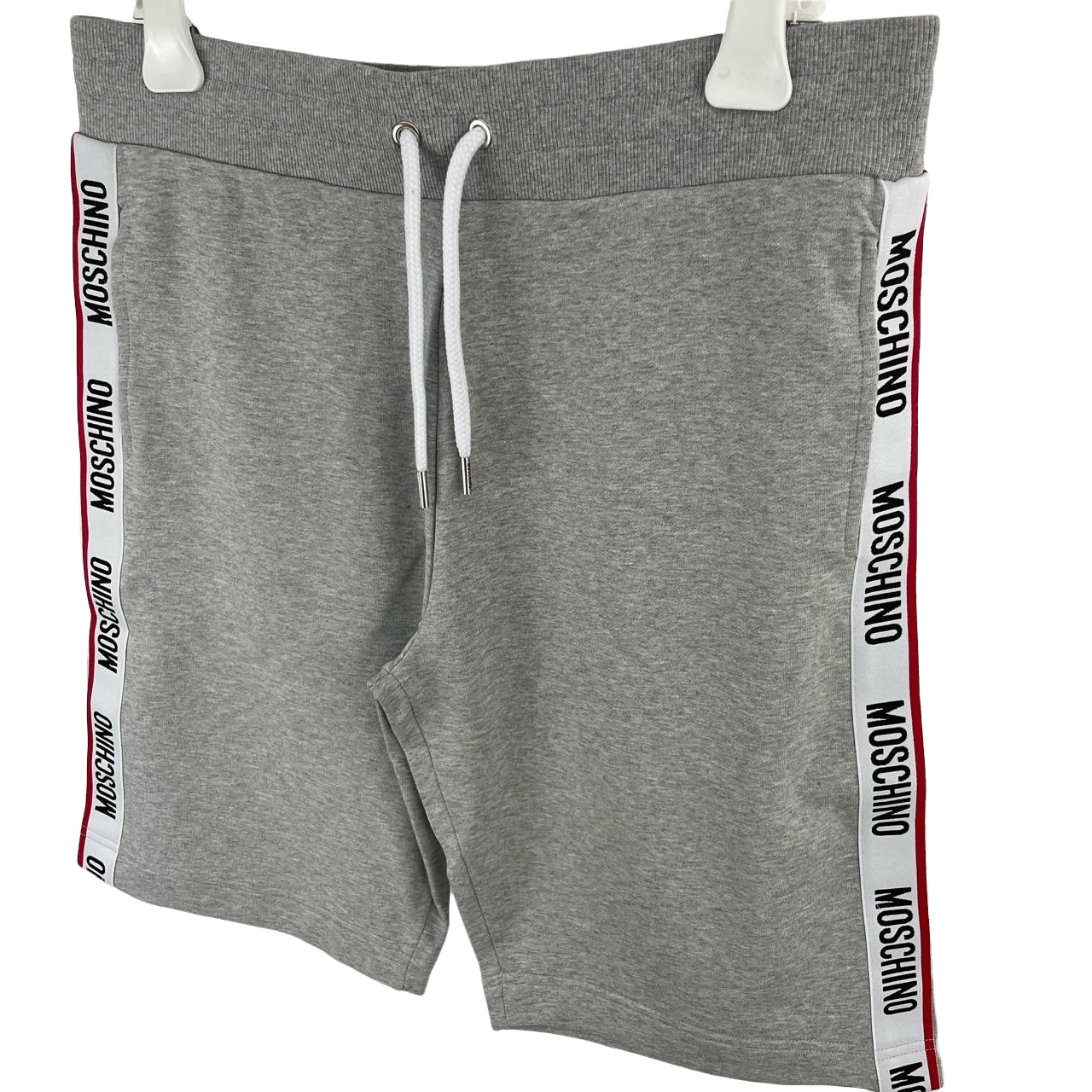 MOSCHINO COTTON FLEECE TAPE SHORTS - GREY
