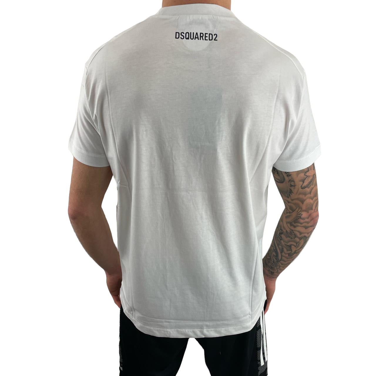DSQUARED2 DSQ2 MAPLE LEAF LOGO TSHIRT - WHITE