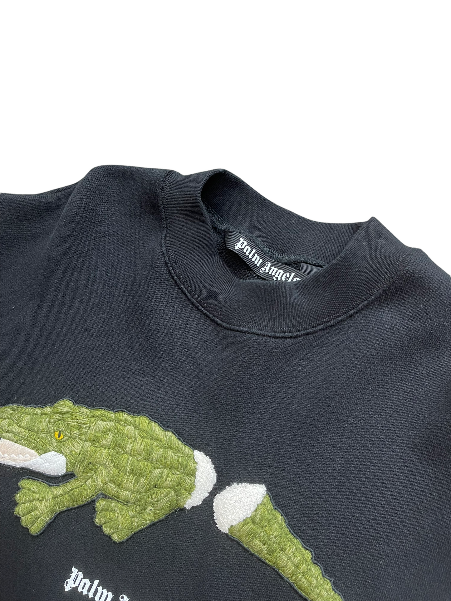 PALM ANGELS CROCODILE LOGO SWEATSHIRT - BLACK