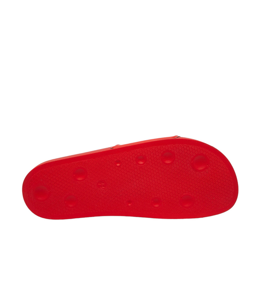 PALM ANGELS LOGO POOL SLIDES - RED / WHITE