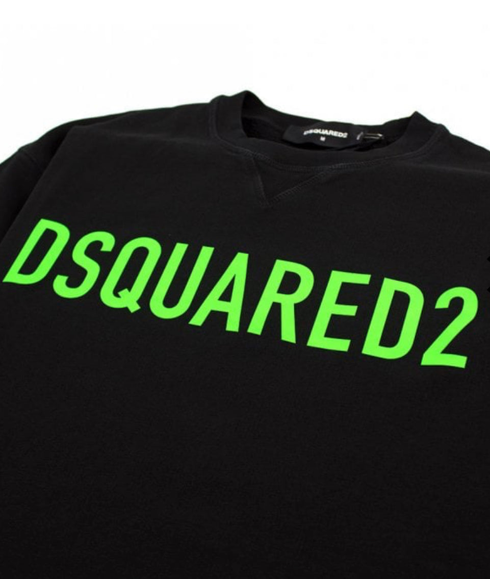 DSQUARED2 NEON LOGO SWEATSHIRT - BLACK