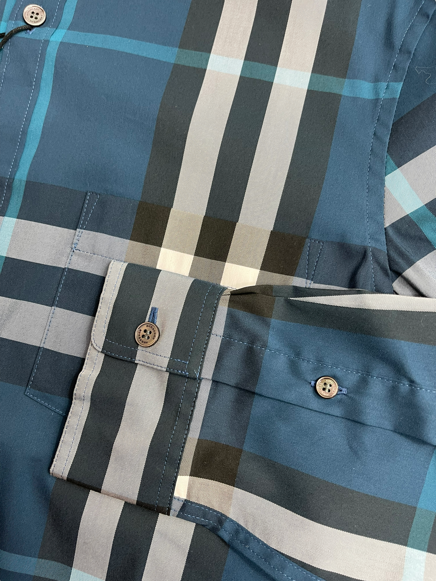 BURBERRY LONDON LONGSLEEVE CHECK SHIRT - BLUE