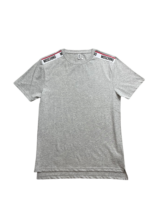 MOSCHINO SHOULDER TAPE TSHIRT - GREY