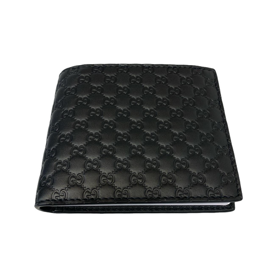 GUCCI GG LEATHER EMBOSSED WALLET - BLACK