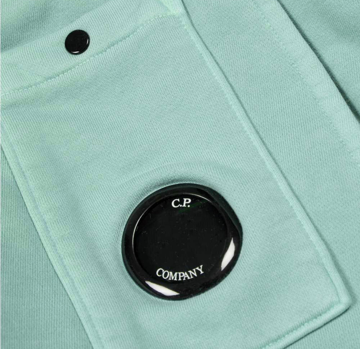C.P. COMPANY LENS COTTON FLEECE SHORTS - MINERAL BLUE