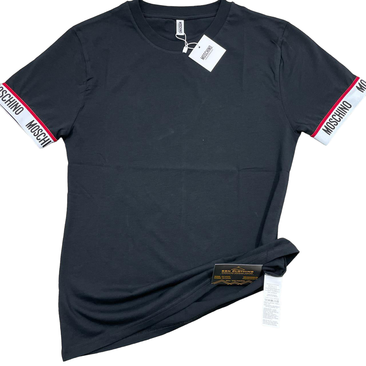 MOSCHINO ARM TAPE TSHIRT - BLACK