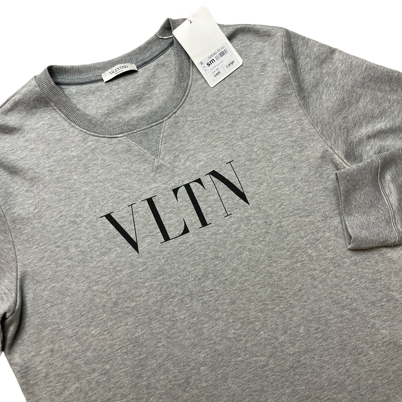 VALENTINO VLTN LOGO SWEATSHIRT - GREY