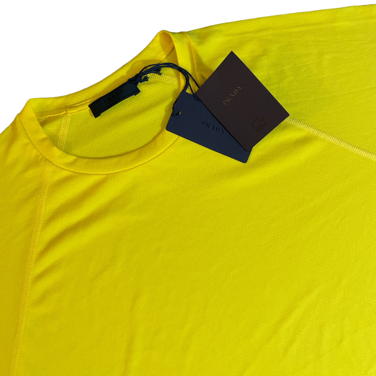 PRADA MILANO SPORTSWEAR TAB LOGO TSHIRT - YELLOW