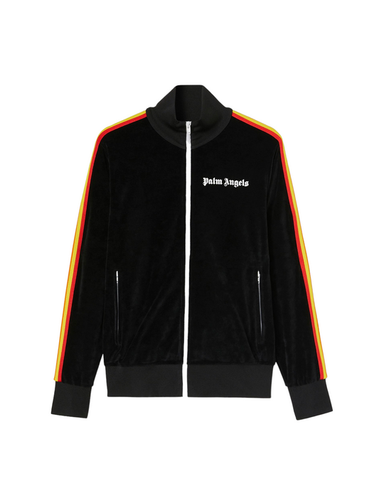 PALM ANGELS CHENILLE RAINBOW TRACK JACKET - BLACK