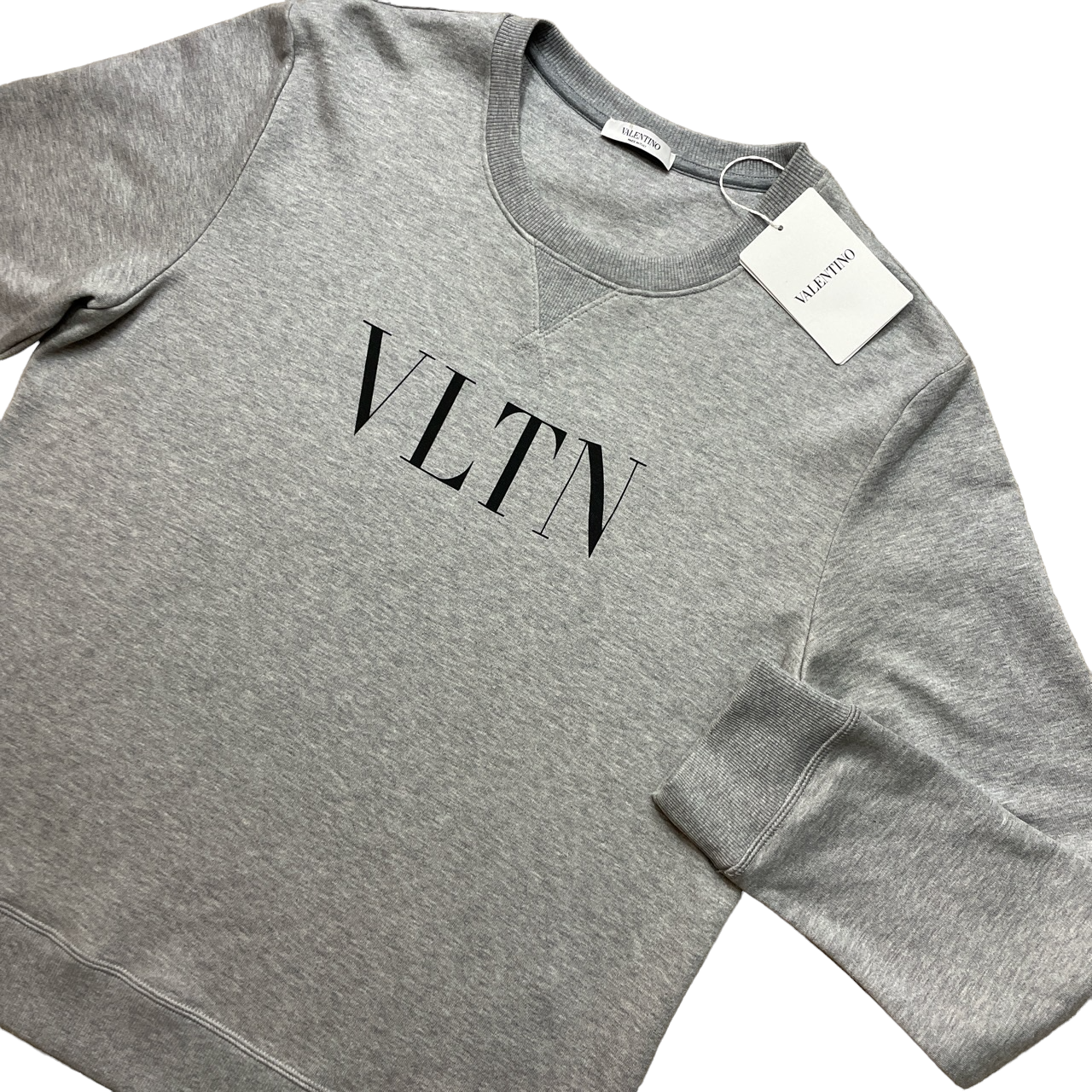 VALENTINO VLTN LOGO SWEATSHIRT - GREY