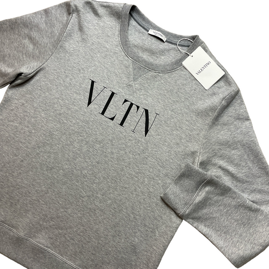 VALENTINO VLTN LOGO SWEATSHIRT - GREY