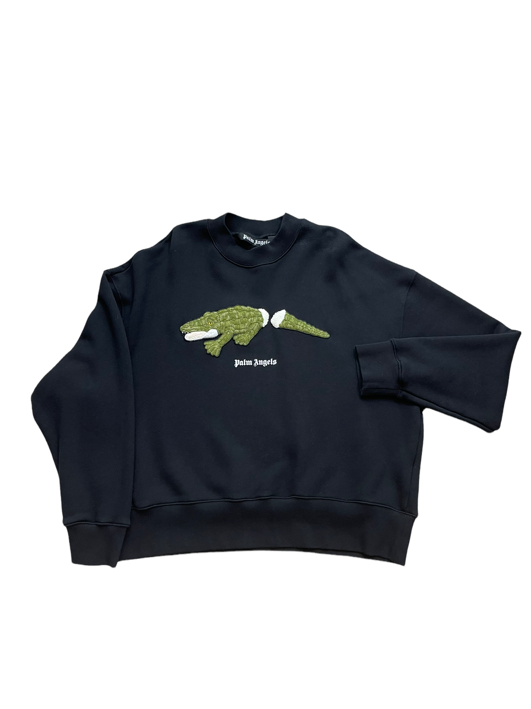 PALM ANGELS CROCODILE LOGO SWEATSHIRT BLACK SGN CLOTHING