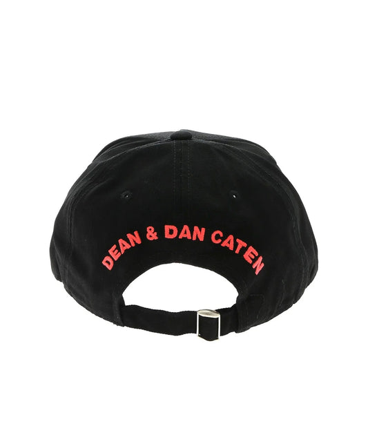 DSQUARED2 LOGO BASEBALL CAP - BLACK / RED