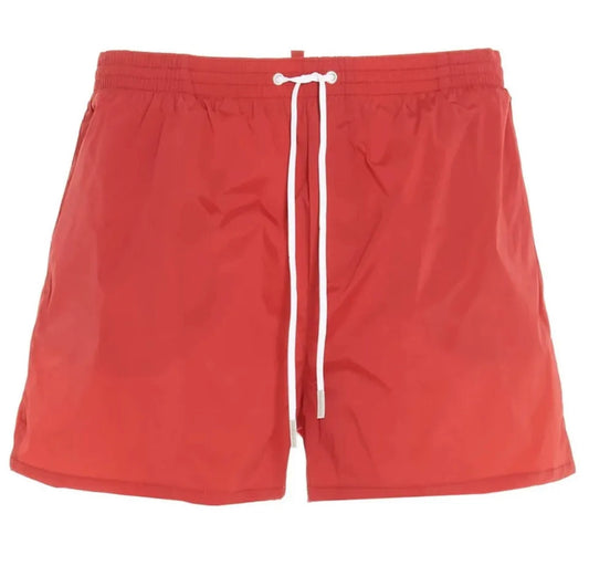DSQUARED2 ICON BACK LOGO SWIM SHORTS - RED
