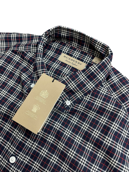 BURBERRY JAMESON LONGSLEEVE CHECK SHIRT - NAVY