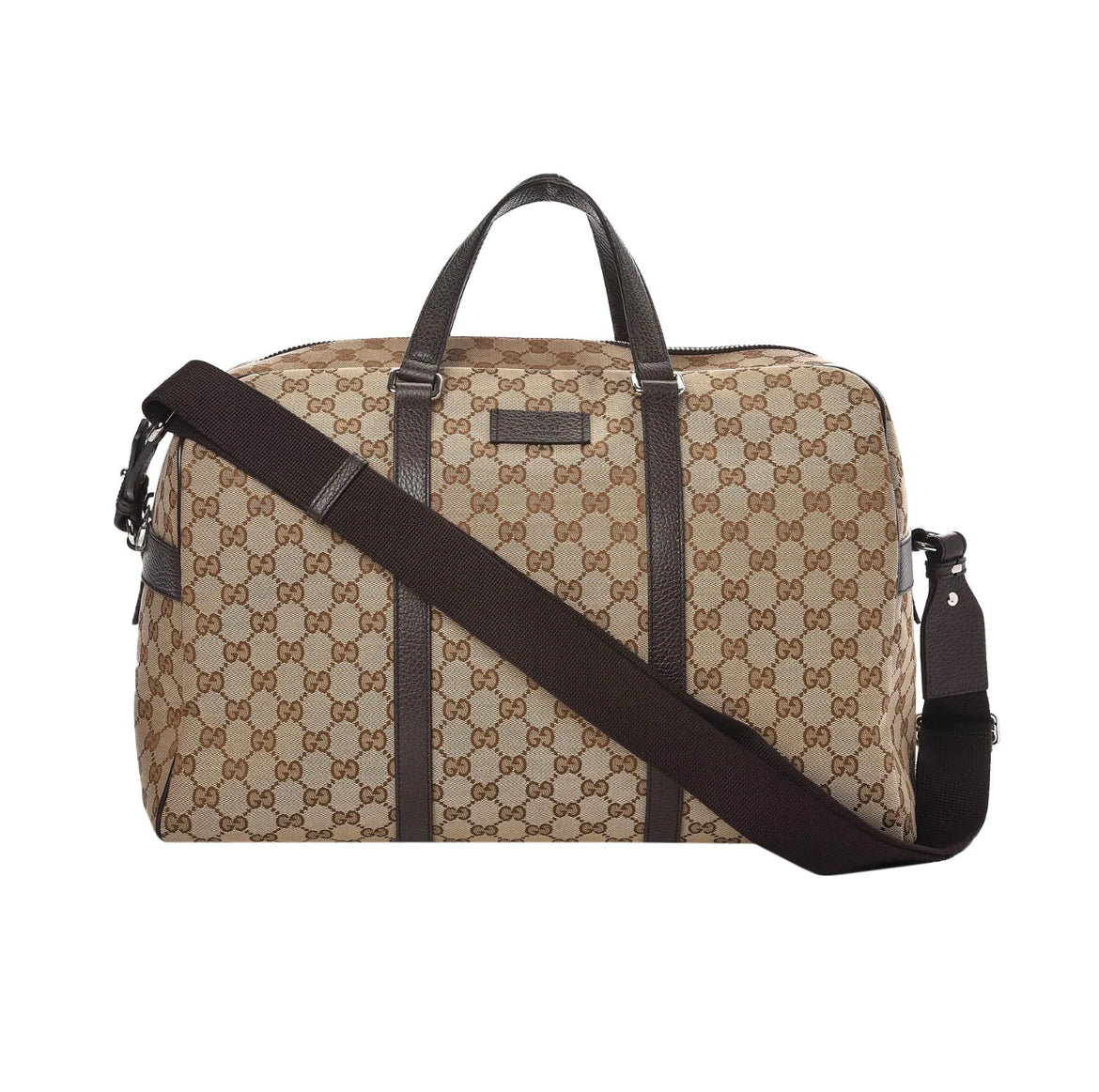 GUCCI GG SUPREME MONOGRAM CANVAS BOSTON WEEKEND DUFFLE BAG -