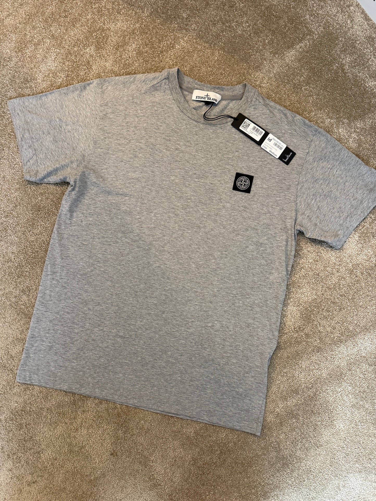 STONE ISLAND PATCH LOGO T-SHIRT - GREY