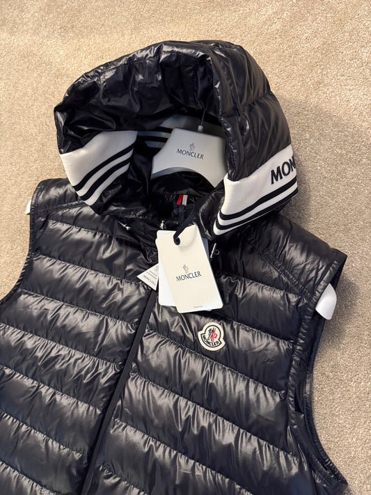 MONCLER CLAI DOWN GILET BODYWARMER - BLACK