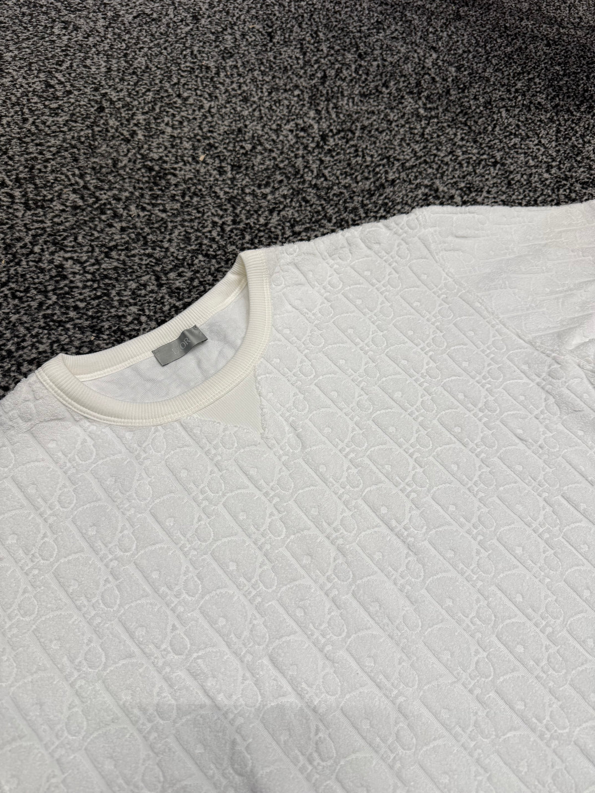 CHRISTIAN DIOR OBLIQUE TOWEL LOGO TSHIRT - WHITE