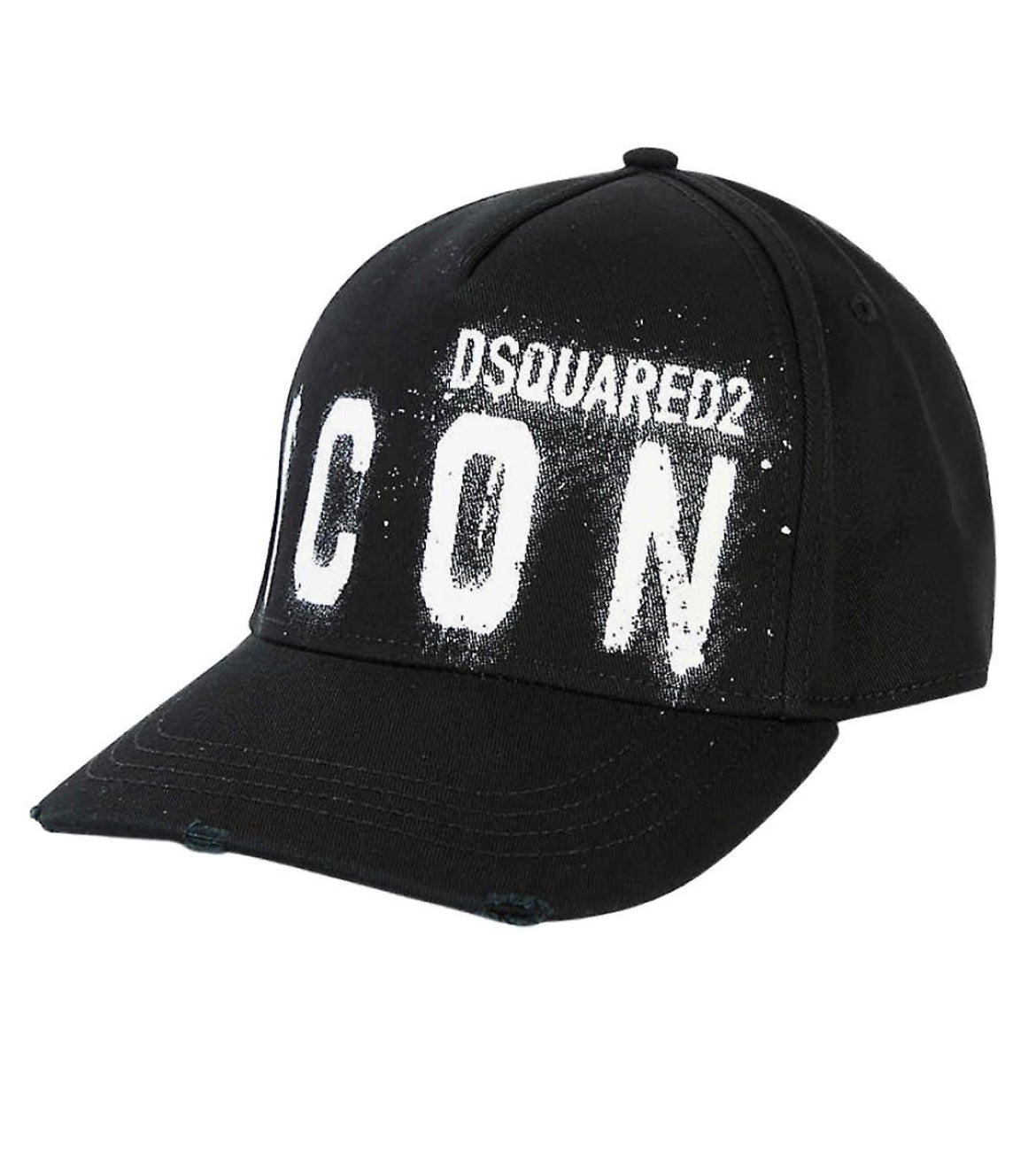 DSQUARED2 ICON SPRAY PAINT BASEBALL CAP - BLACK / WHITE