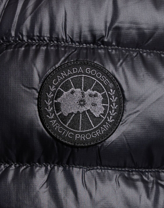 CANADA GOOSE BLACK DISC GARSON LOGO DOWN GILET BODYWARMER VEST - BLACK