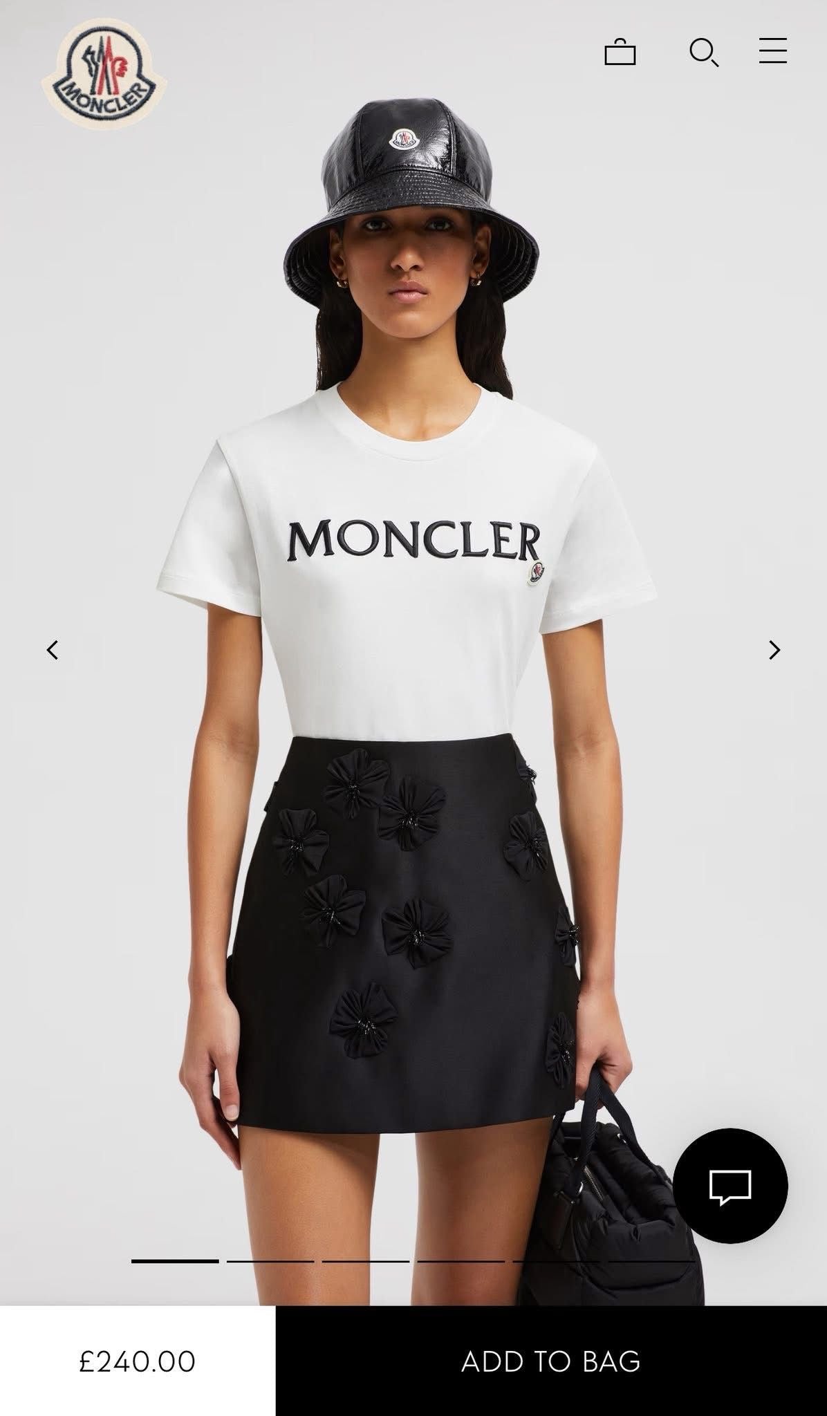 WOMENS MONCLER LOGO TSHIRT - WHITE