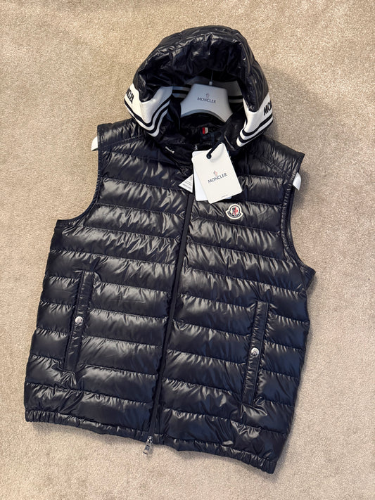 MONCLER CLAI DOWN GILET BODYWARMER - BLACK