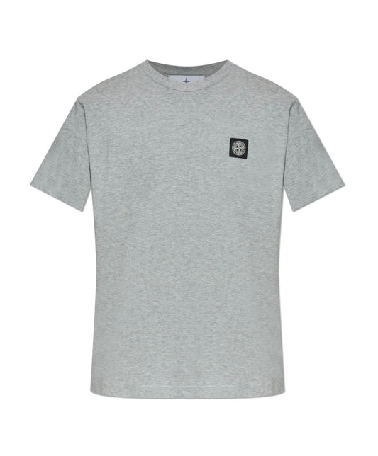 STONE ISLAND PATCH LOGO T-SHIRT - GREY