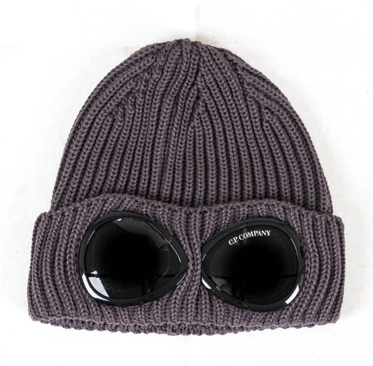 C.P. COMPANY WOOL GOGGLE BEANIE HAT - VIOLET