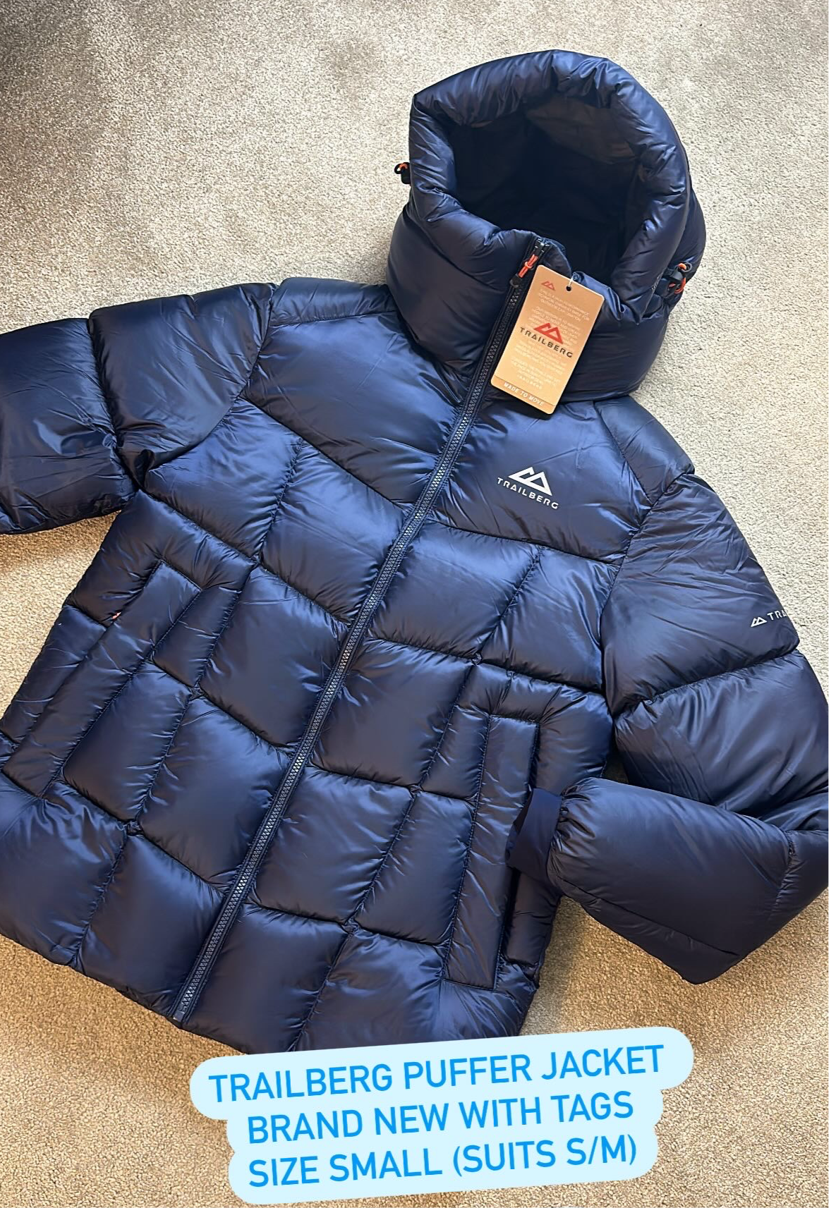 MENS TRAILBERG DOWN PUFFER JACKET - NAVY